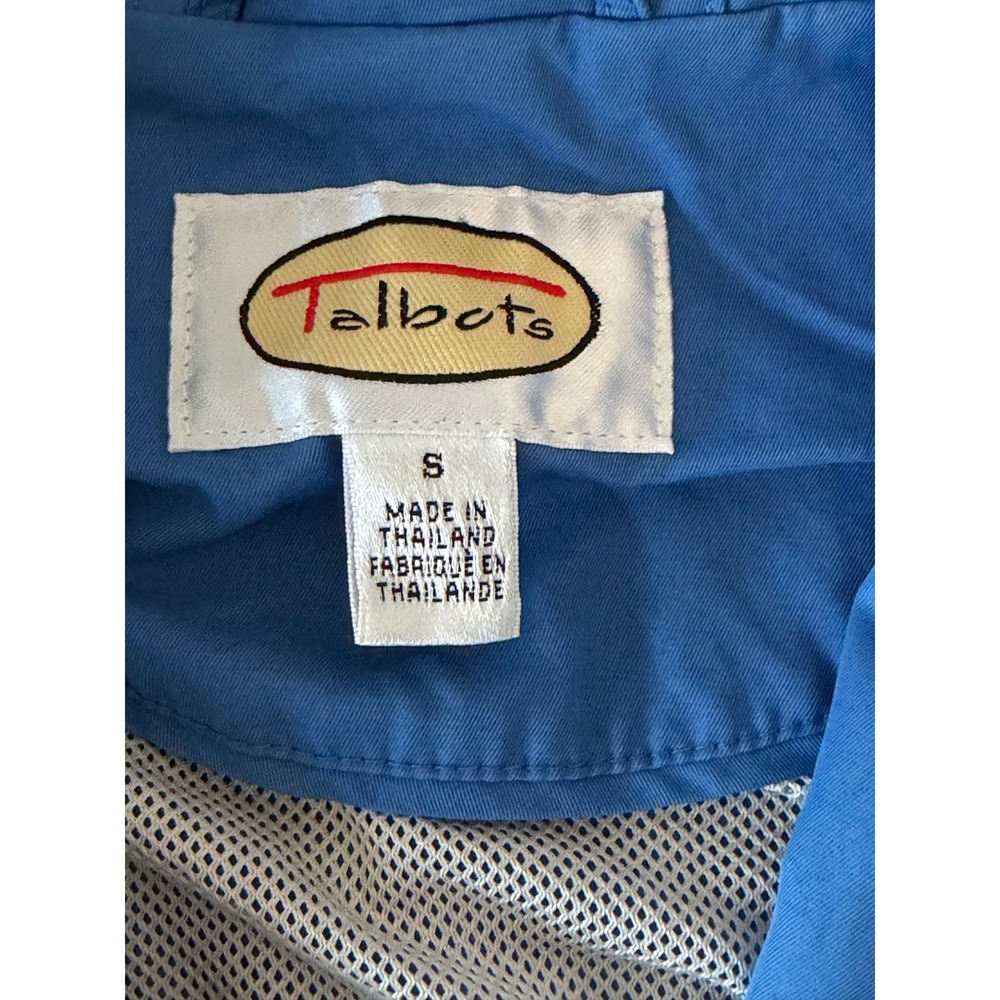 Vintage‎ Talbots Womens Small Blue Cotton Nylon Hooded Sleeveless Jacket Vest - Picture 7 of 7
